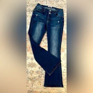 VIPONES Bootcut Jeans Women’s Size 12 Medium Wash Distressed flare jeans